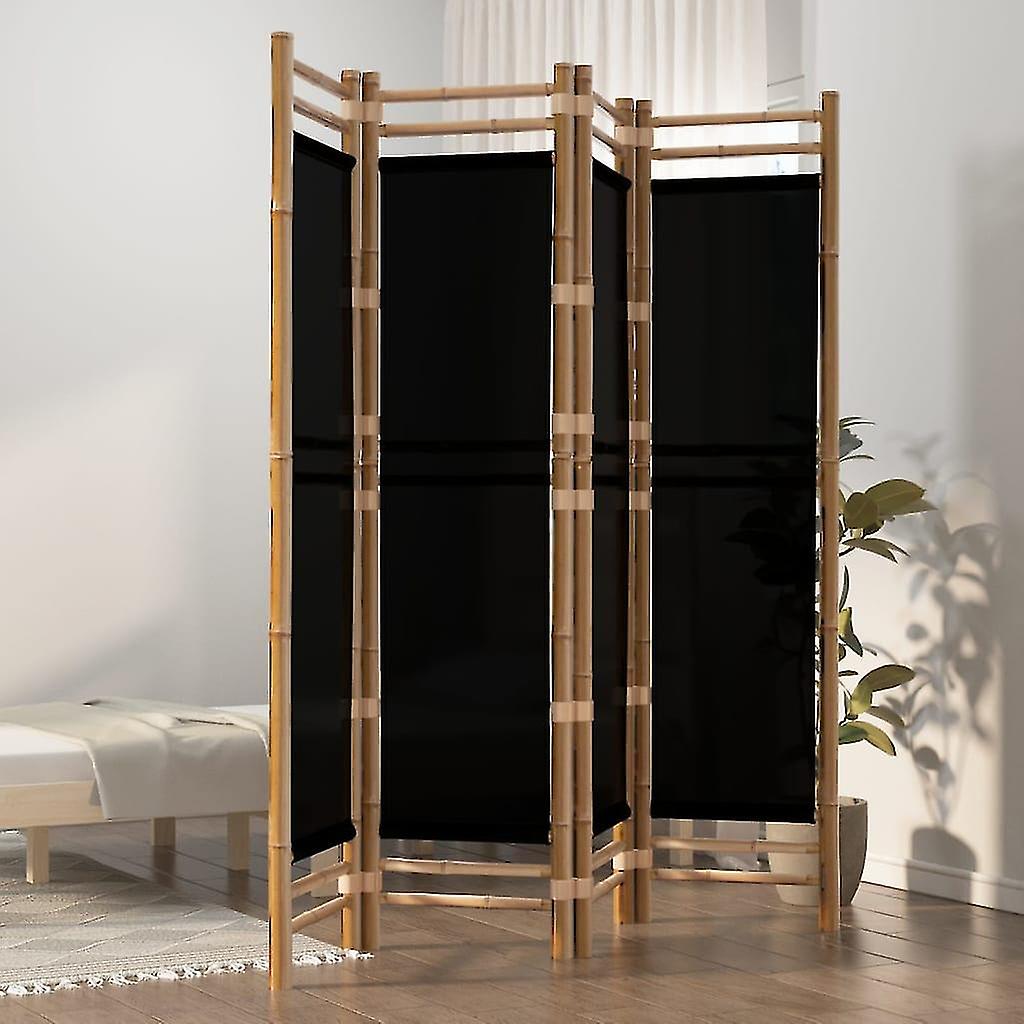 4 pcs. Screen Foldable 160 cm Bamboo and Canvas