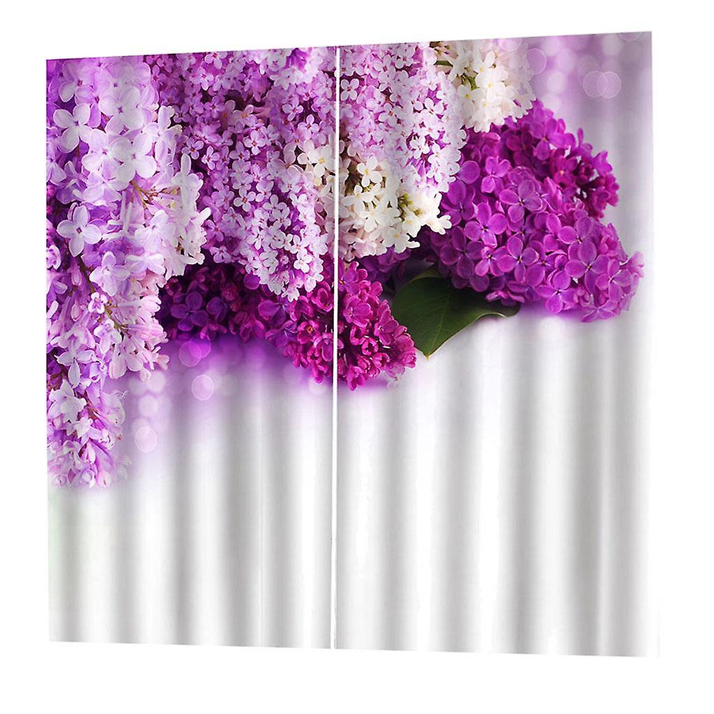 2 paneler / set 3D-tryck gardindraperier för vardagsrum sovrum blomma