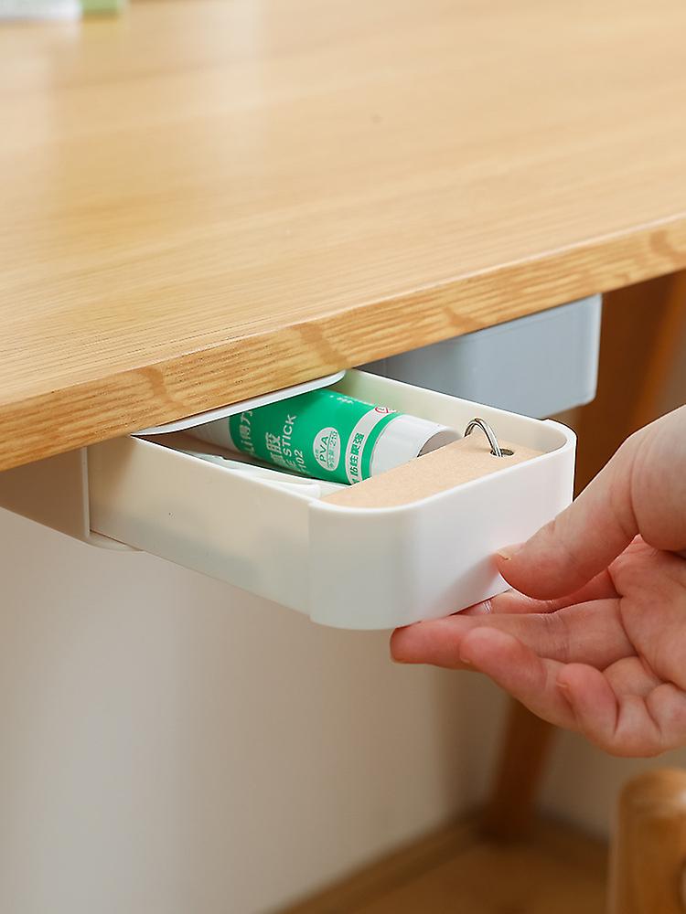 Plastic Concealed Adhesive Drawer Under Table (White)22*9*3.5cm