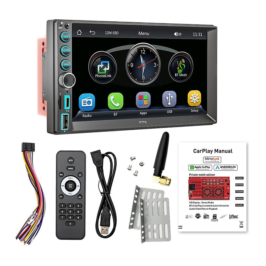 LCD Dokunmatik Ekran Udisk AUX TF Girişi iOS Android Kablolu/Kablosuz Bağlantı için