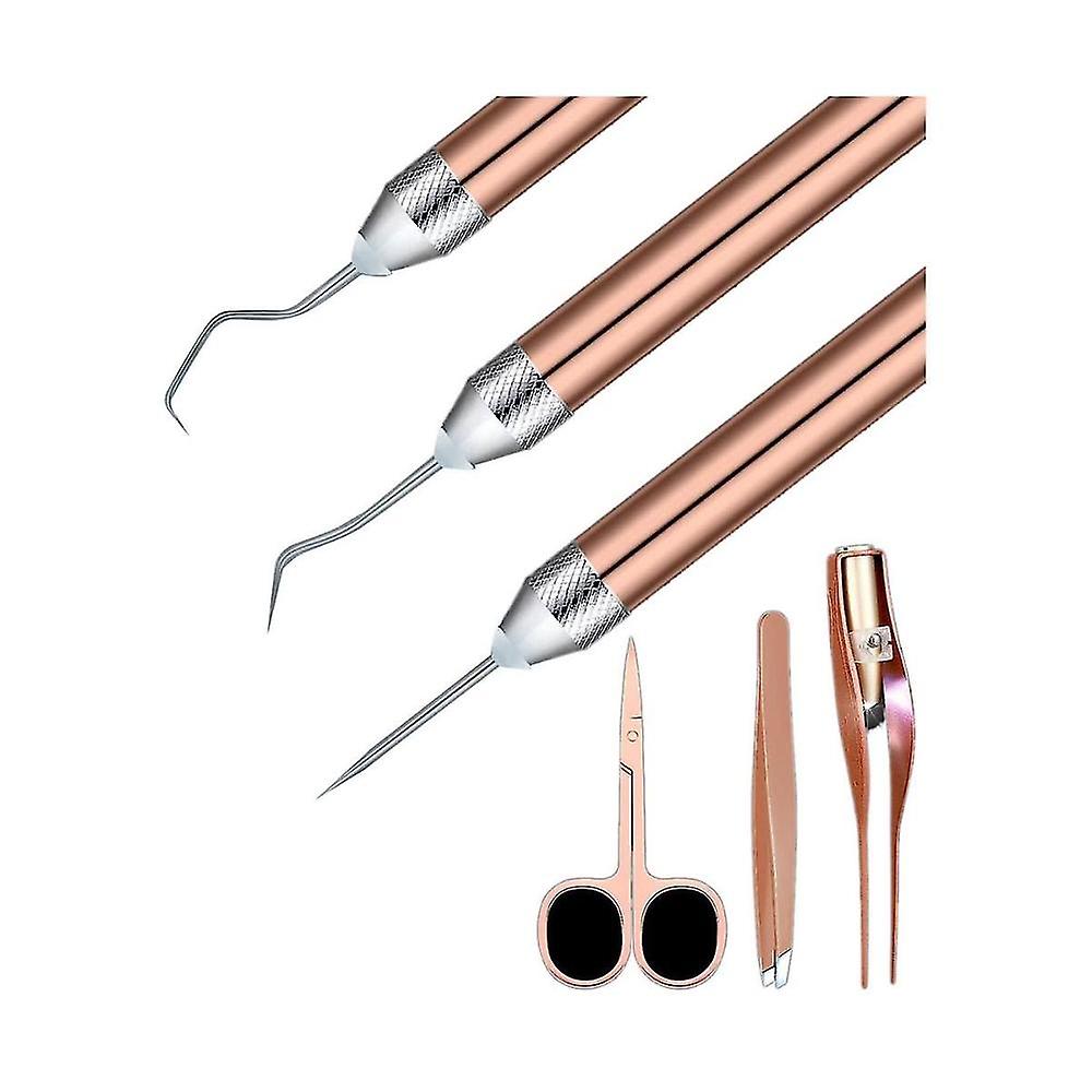 12pcs Weed Set Weed Control Kit Led Tweezer Pin Hook (color Random)
