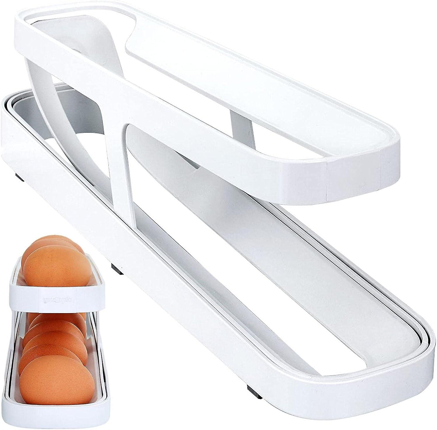 Rolling Egg Tray, Refrigerator Egg Rack 2 Tiers
