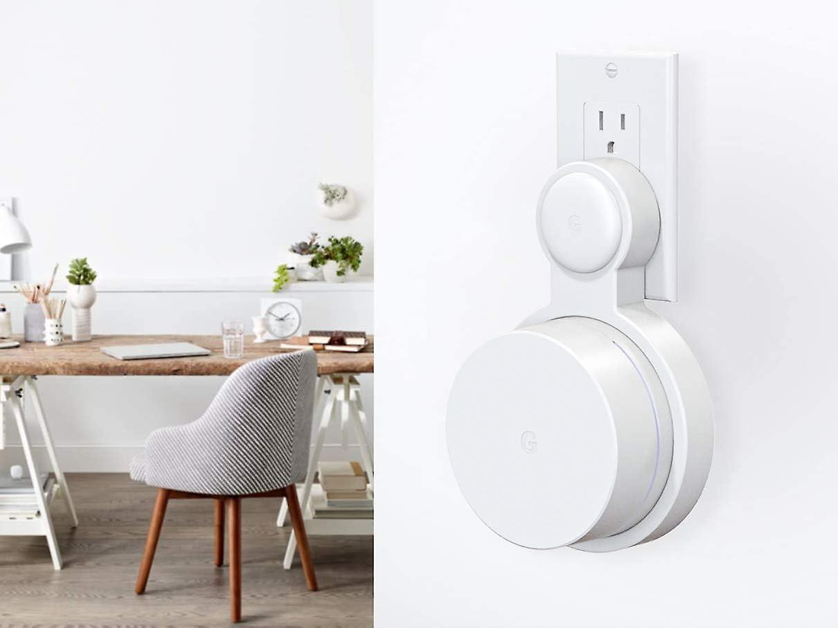 Suporte de parede de tomada compatível com Google Wifi [modelo 2020], sem fios bagunçados|economiza espaço (1 pacote)