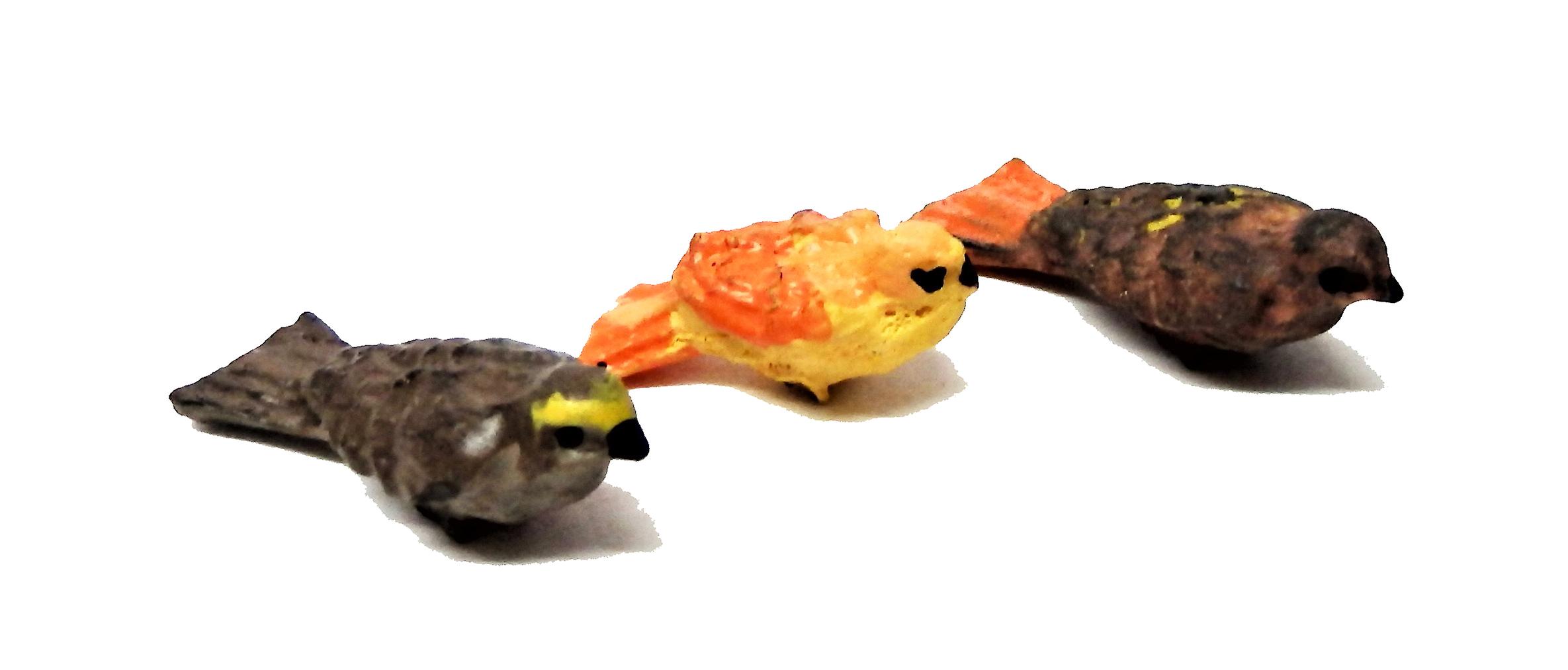 Dolls House 3 Wild Birds Set B Miniature Garden Aviary Accessory