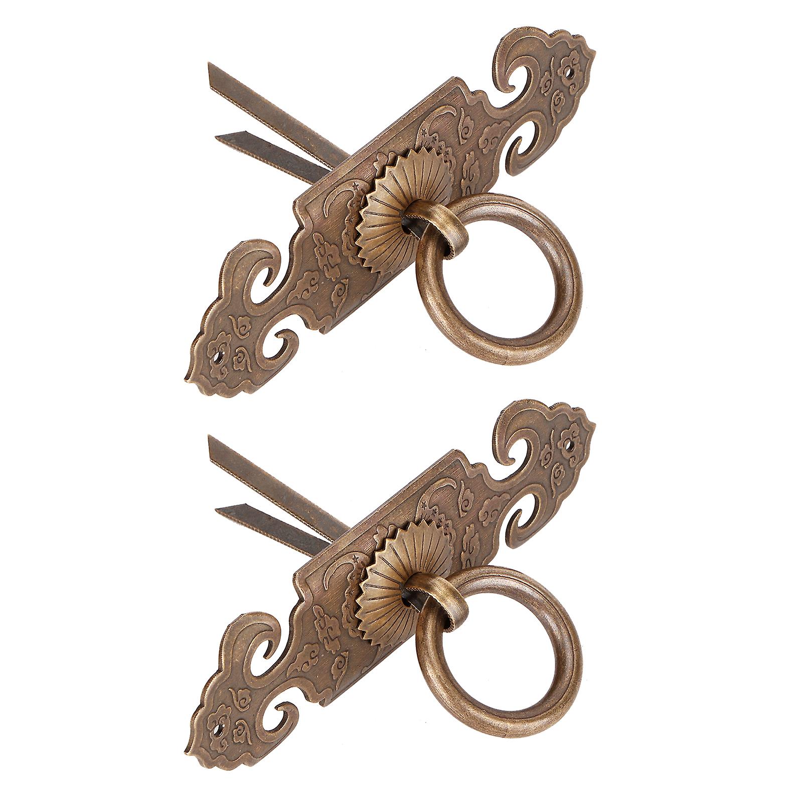 2 Sets Bat-Shaped Copper Antique Drawer Handles 10x3x1cm