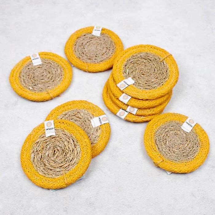 Seagrass & Jute Coaster - Yellow