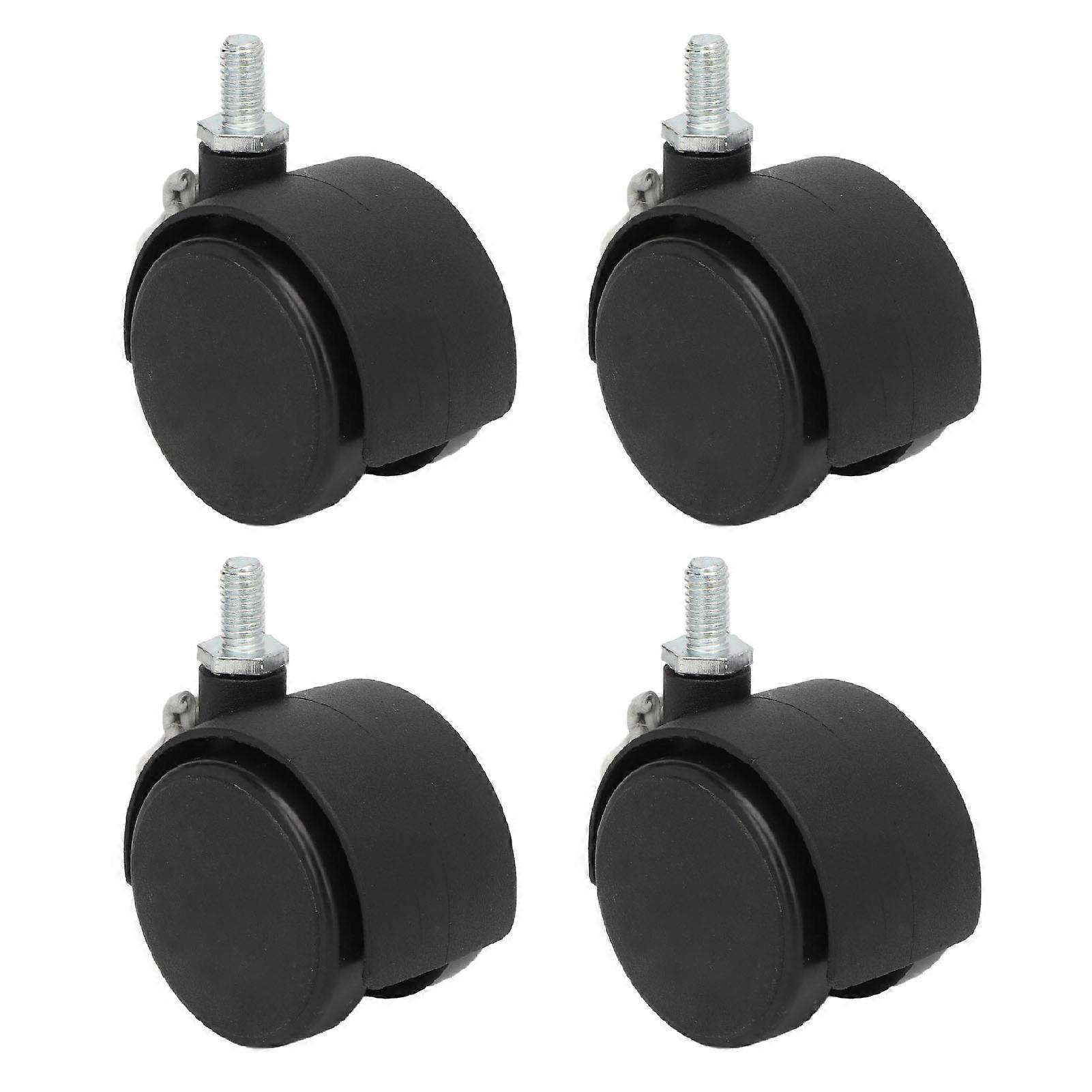 4pcs Swivel Caster Wheels 360 Degree Rolling Uniform Force Double Wheel Design Caster Wheels for Desks Cabinets Shelves 