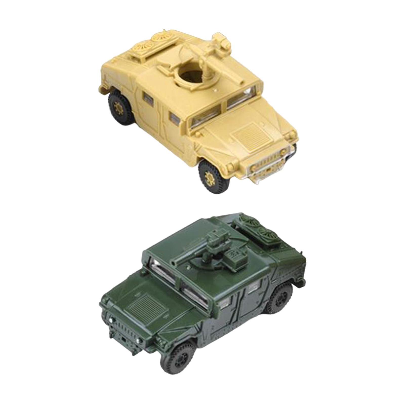 2 Pieces Simulation 1/72 Vehicle Model Kits for Micro Landscape Party Favors missile launch car