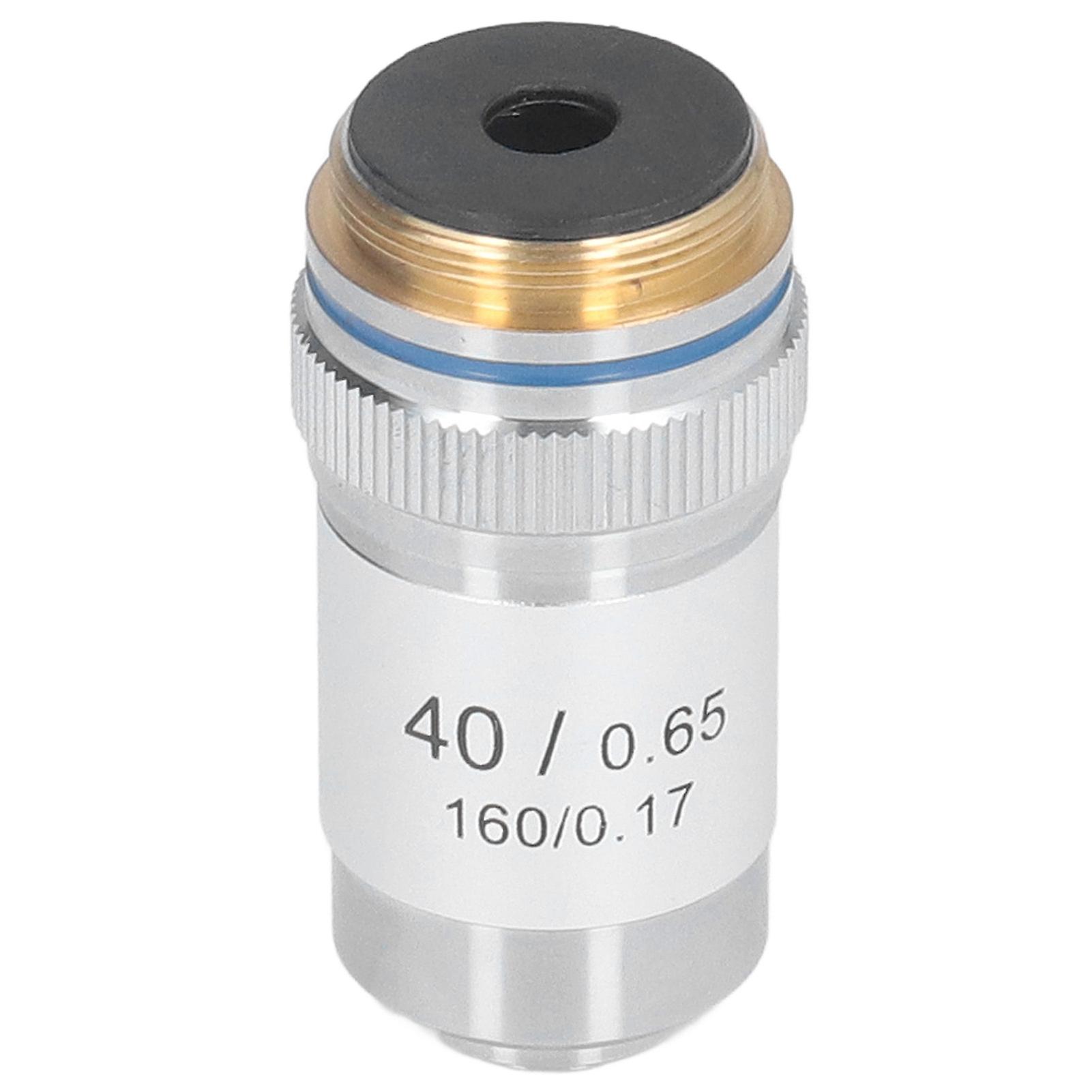 Achromatic Microscope Objective 40X 20.2mm RMS Silver Brass