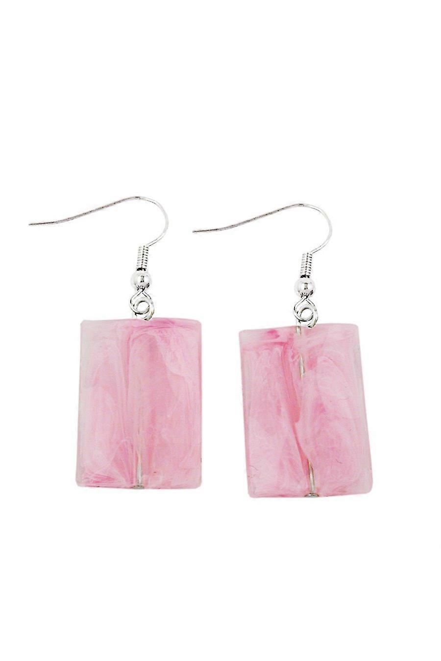 Hook Earrings Pillow Bead Pink - Gl03301