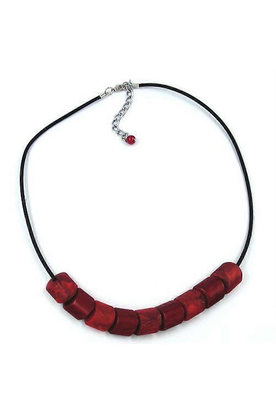 Necklace Beads Red-marbeled 45cm - Gl04359