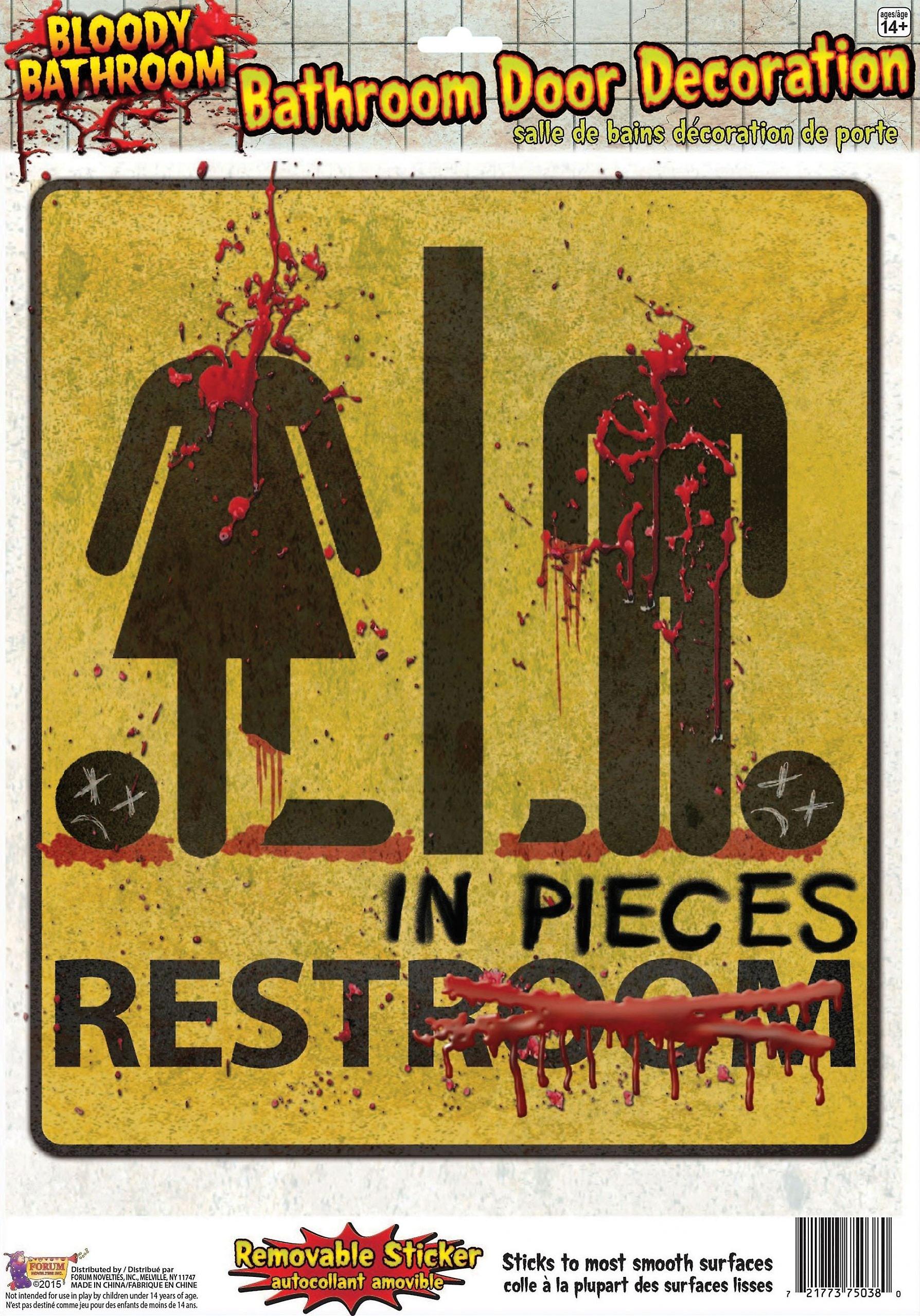 Bloody Unrestroom Door Sign Halloween Items Unisex X75038