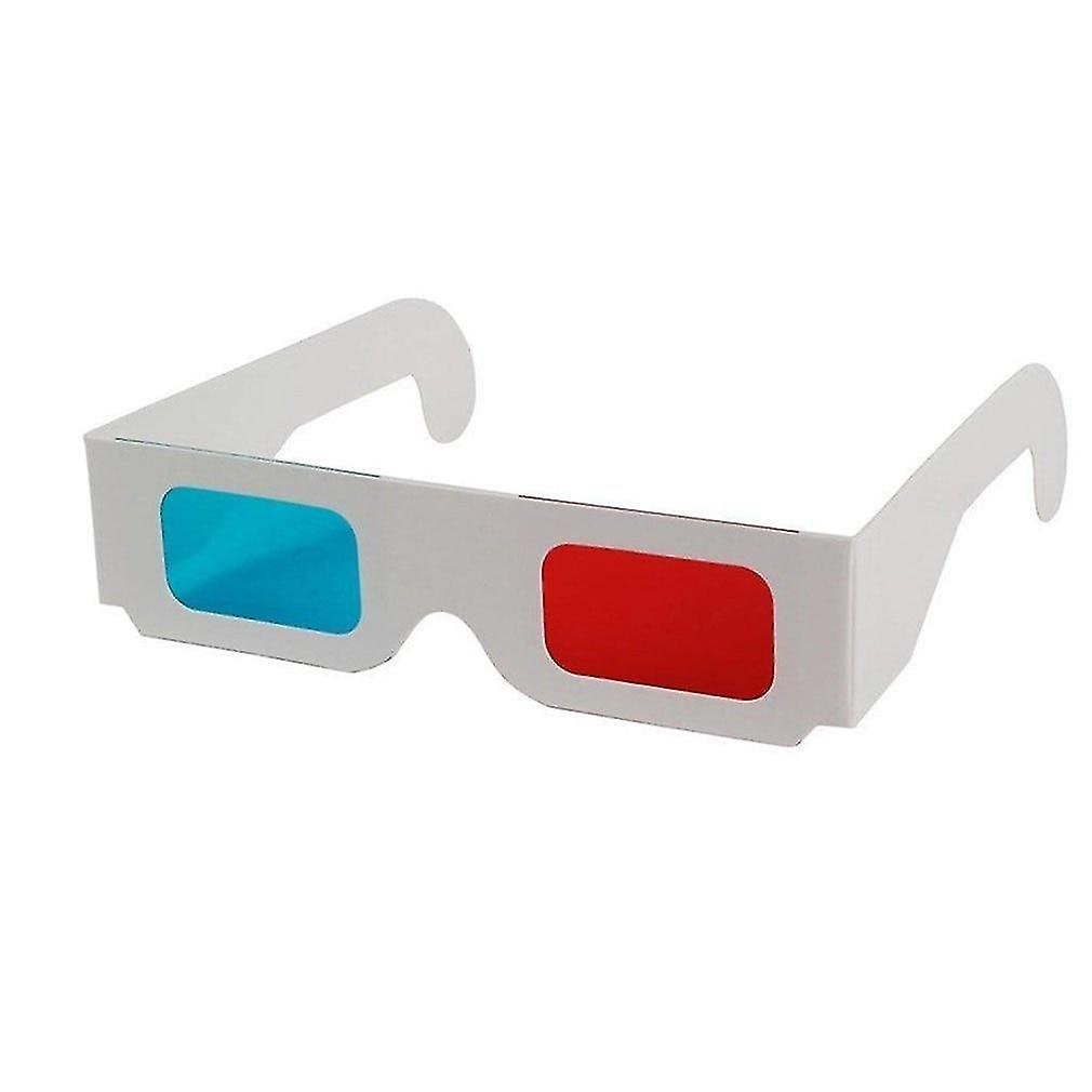 new red&blue100pcs universal paper anaglyph 3d glasses sm13
