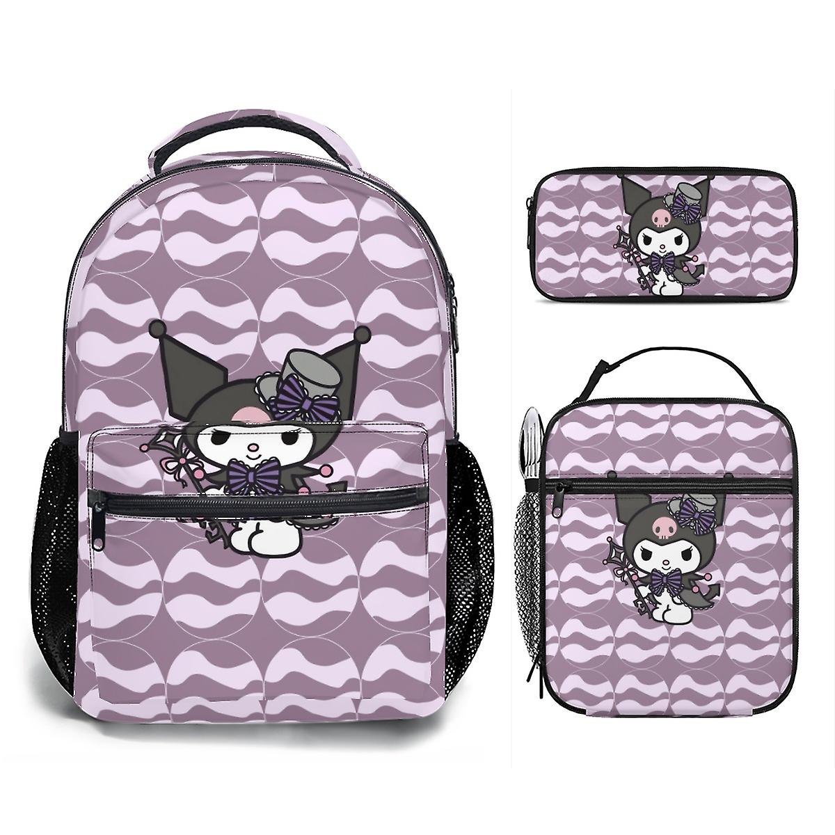 Carino Hello Kitty 3D Scuola Zaino Lunch Box Astuccio Kawaii Kuromi Borsa  Da Viaggio Zainetto, C-06