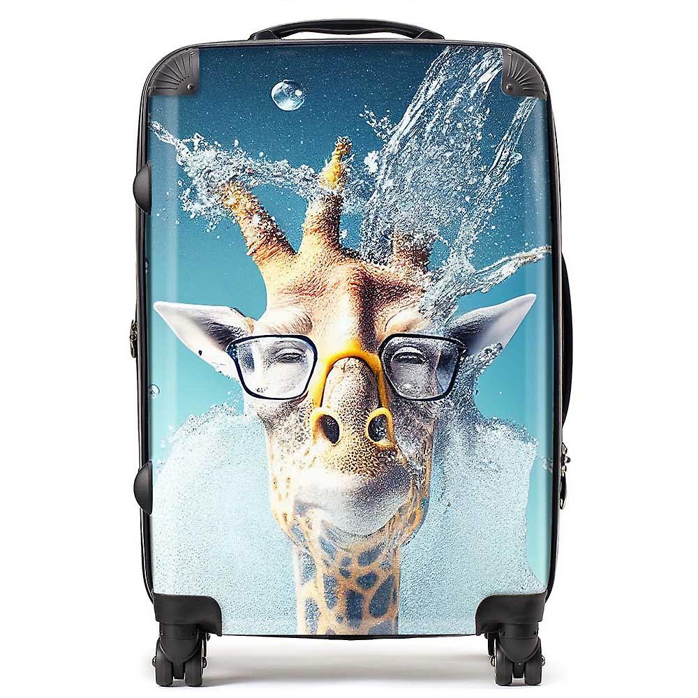 Giraffe With Glasses Splashart Suitcase