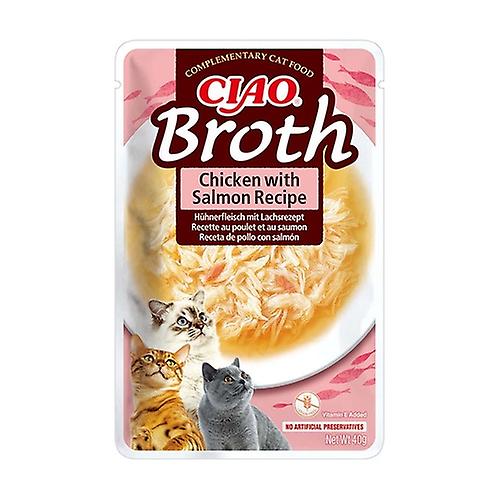 CIAO Chicken broth with salmon for cats 40 g (Chicken - Salmon - Fish - Meat)