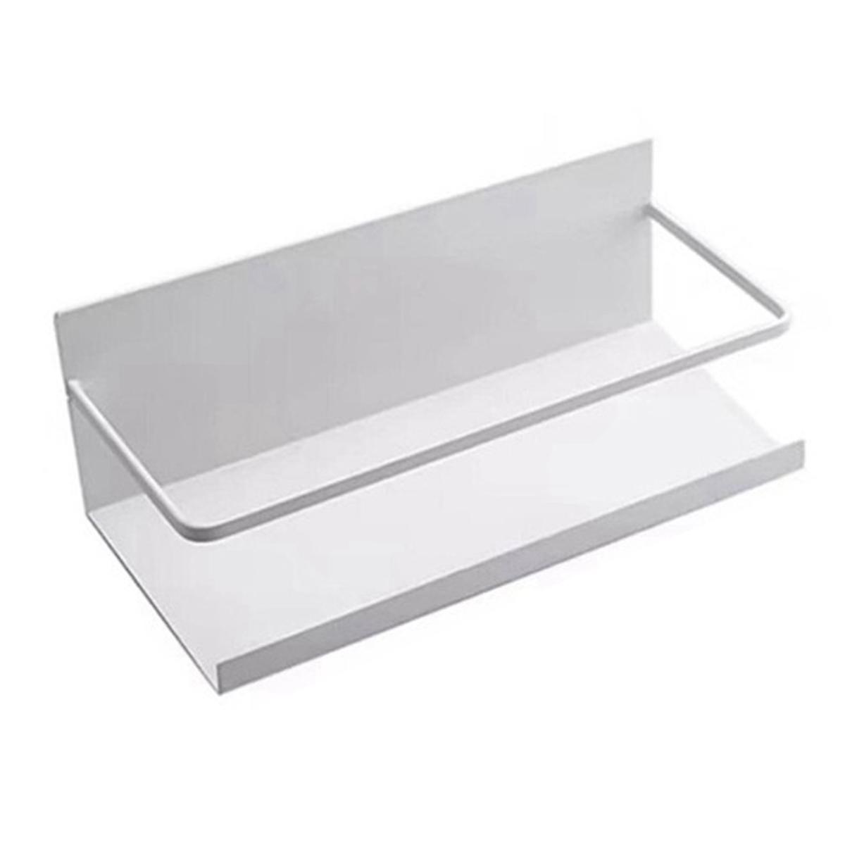 Magnetic Adsorption Rack,Spice and Condiment Storage Rack,Space Saving,Refrigerator and Microwave, Metal Flat Rack White