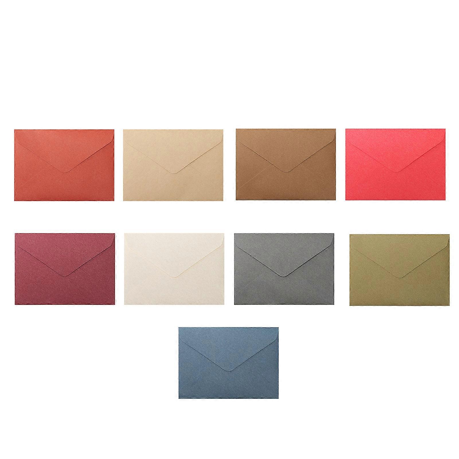 50pcs Kraft Envelopes Triangular Flap Vintage Lining Paper Dark Brown Self Adhesive Envelope Envelope