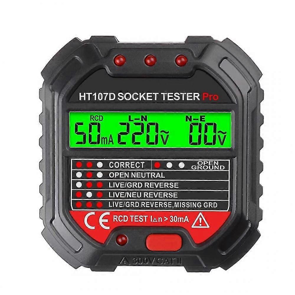 Socket Tester Voltage Display 6 Kinds Indicator Lights Socket Testers Phase Polarity Leakage Detector Utility (1pc)