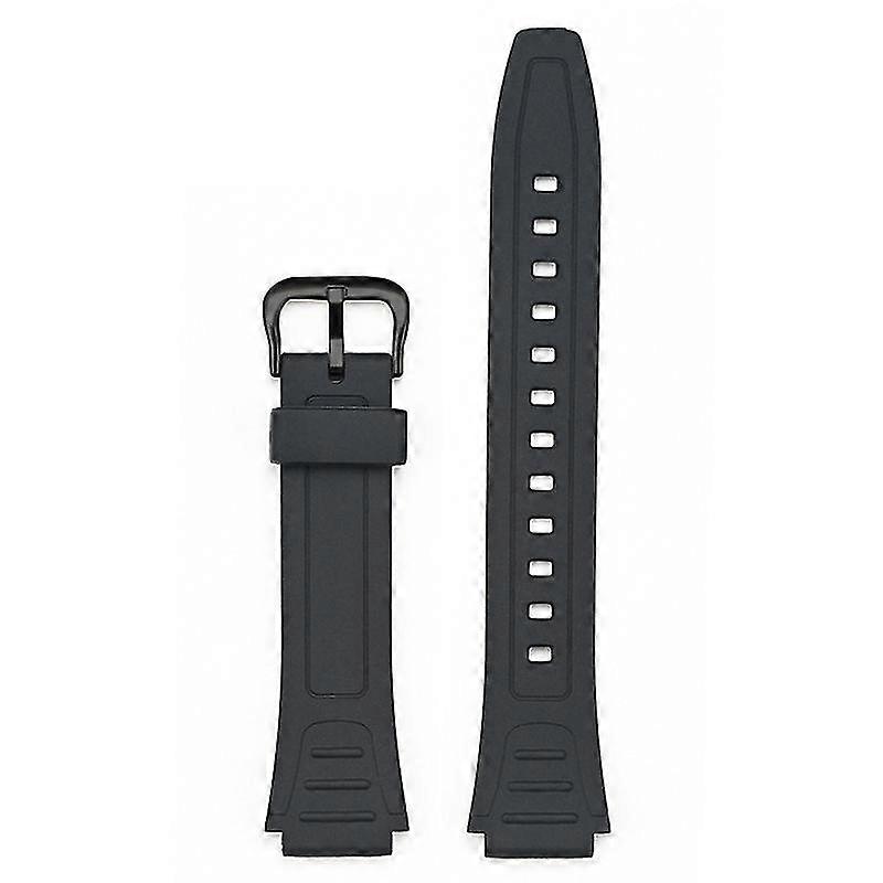 Unisex Black Buckle 18Mm Watchband For Casio W-800H F-91 W-218H Watch Band Replacement Black Strap Size 1