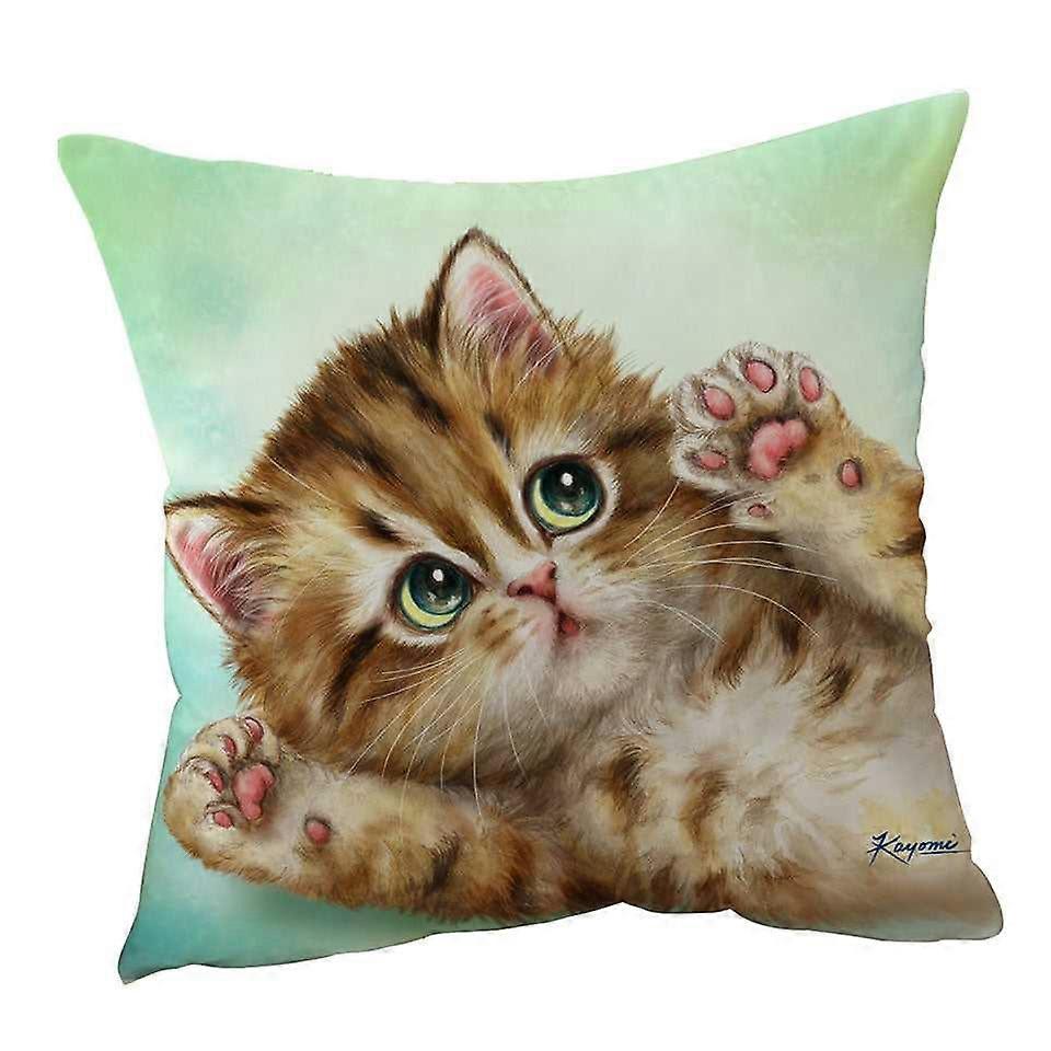 Adorable Kittens Art Relaxing Kitty Cat Cushion Cover