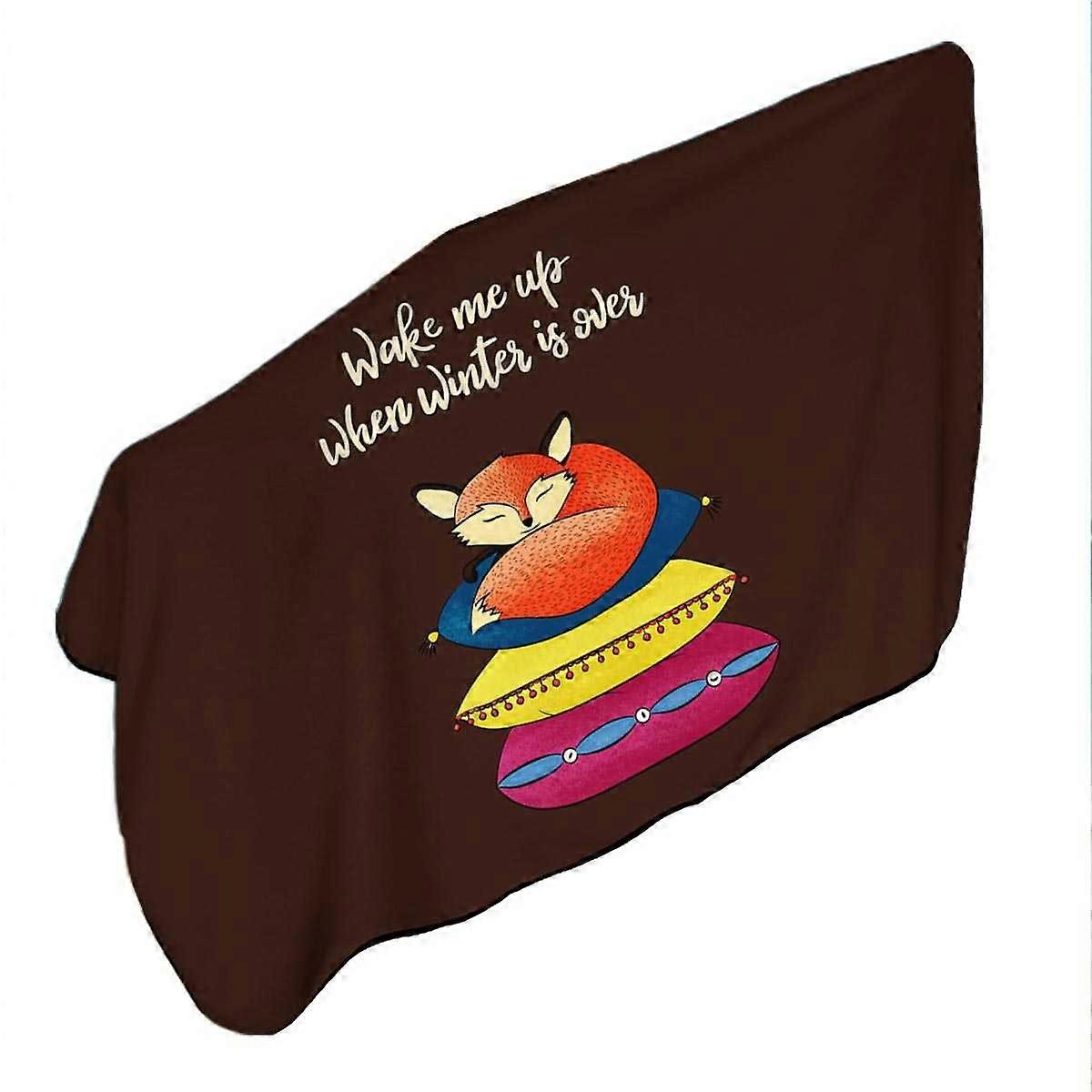 Cute and Funny Slapping Fox Quote Microfiber Beach Towel