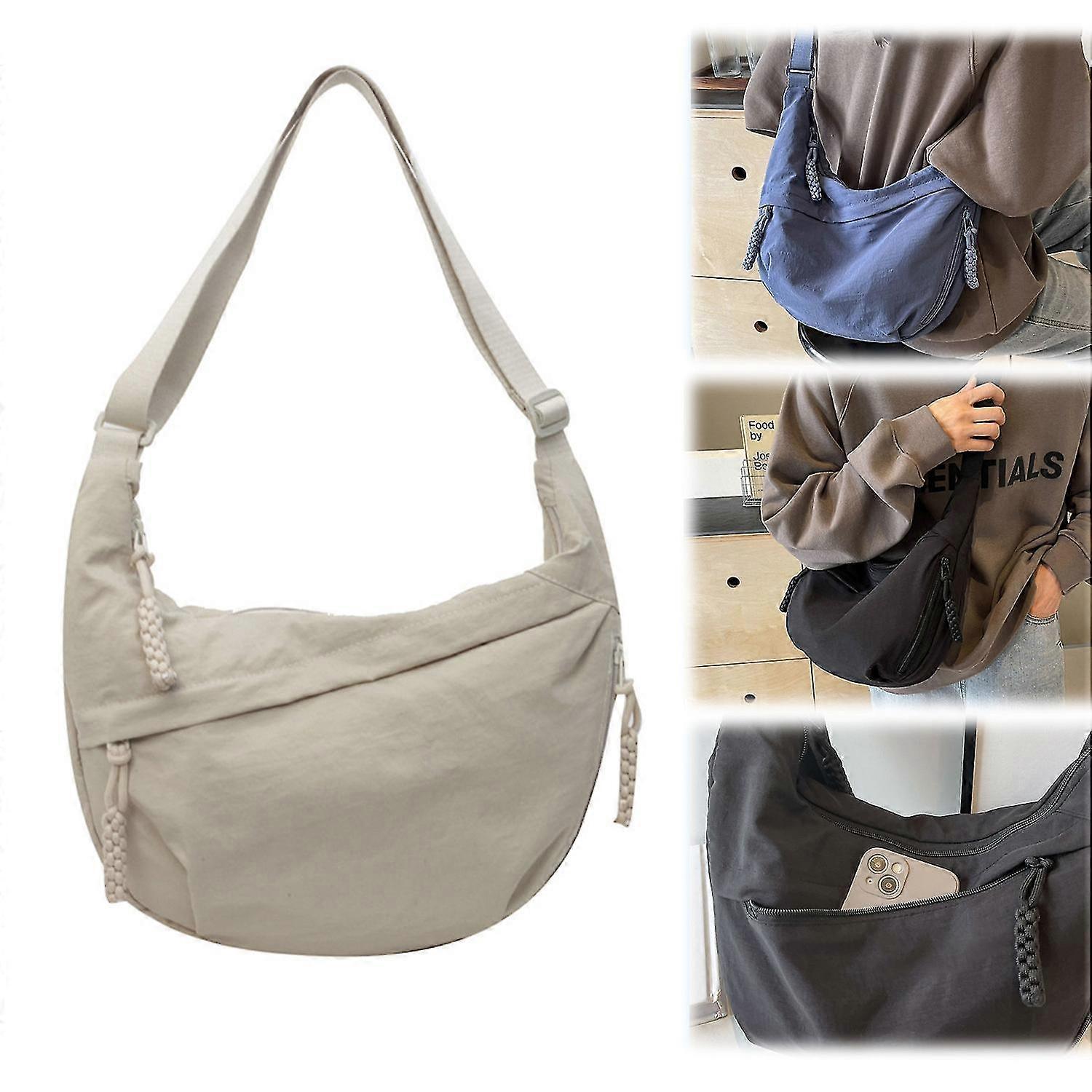 حقيبة نايلون كريسنت للنساء ، حقيبة زلابية حقيبة كروسبودي مع حقيبة كتف قابلة للتعديل حقيبة كتف للاستخدام اليومي