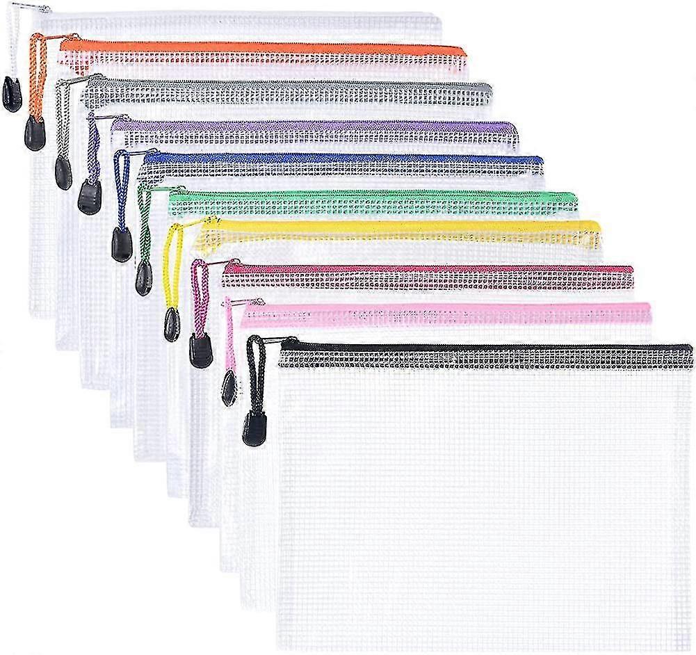 10pcs A5 Zip Lock Bags Mesh Document Wallet Document Folders