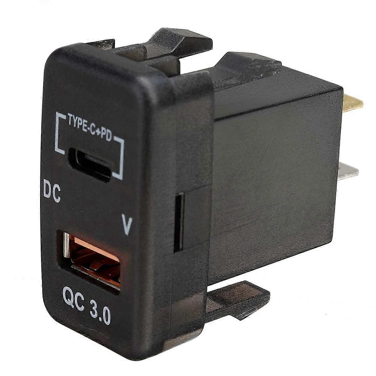 Car Fast QC3.0 Dual USB Quick Charger Socket with Voltmeter for Land Cruiser Prado