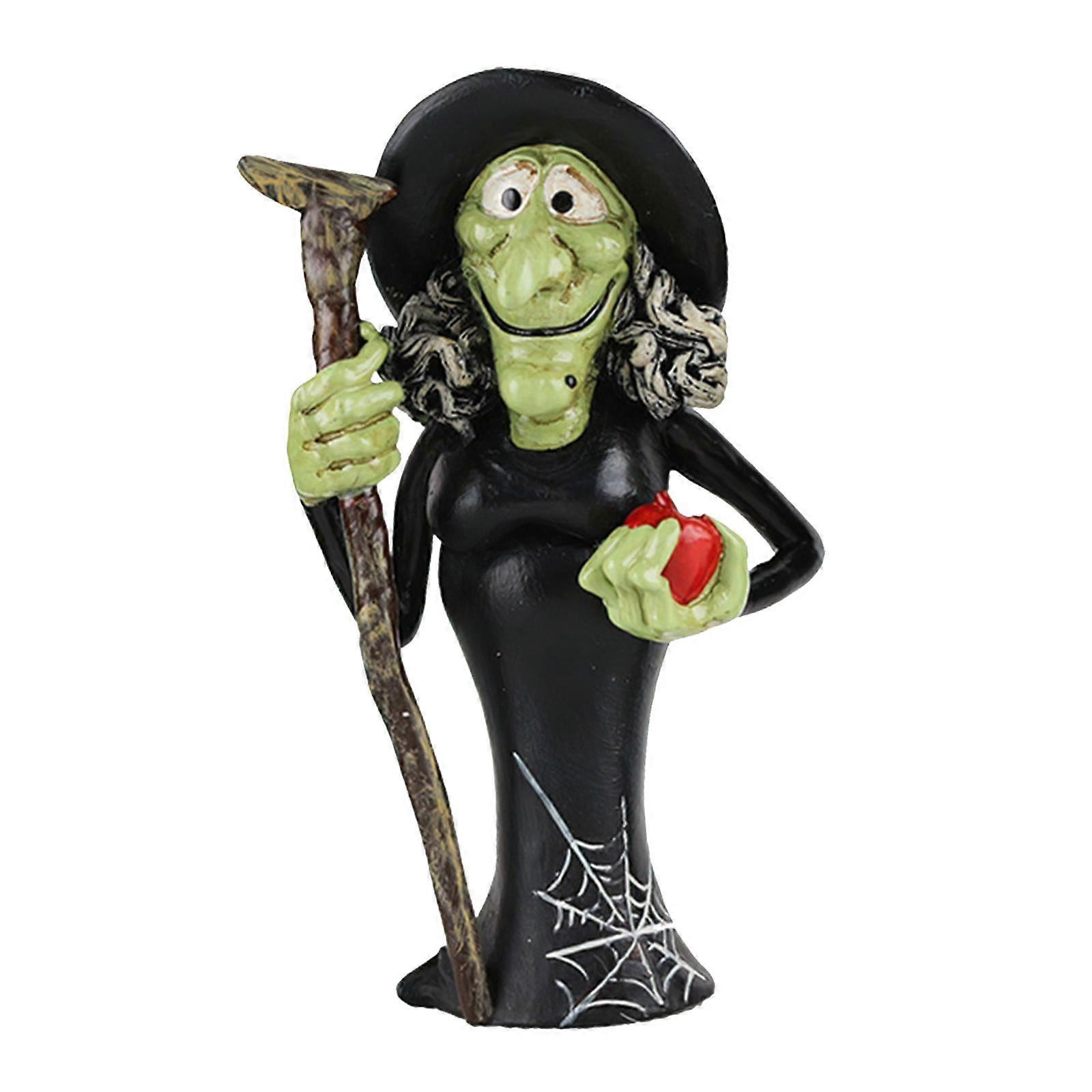 Halloween Resin Statue Ornament Collectible Multipurpose Halloween Miniature Witch