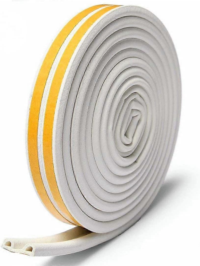 Sealing Strip For Doors And Windows - 10 M - Rubber Seal For Doors And Windows - Against Cold Drafts, Noise (D) - White