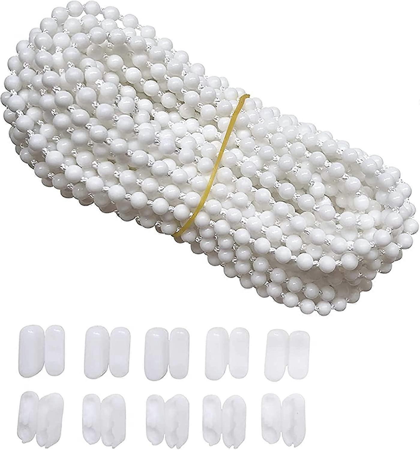 10 Meter Vertical Blind Bottom Chain with 10 Ball Chain Connectors Clips for 3.5 Inch/ 89 Mm Slats