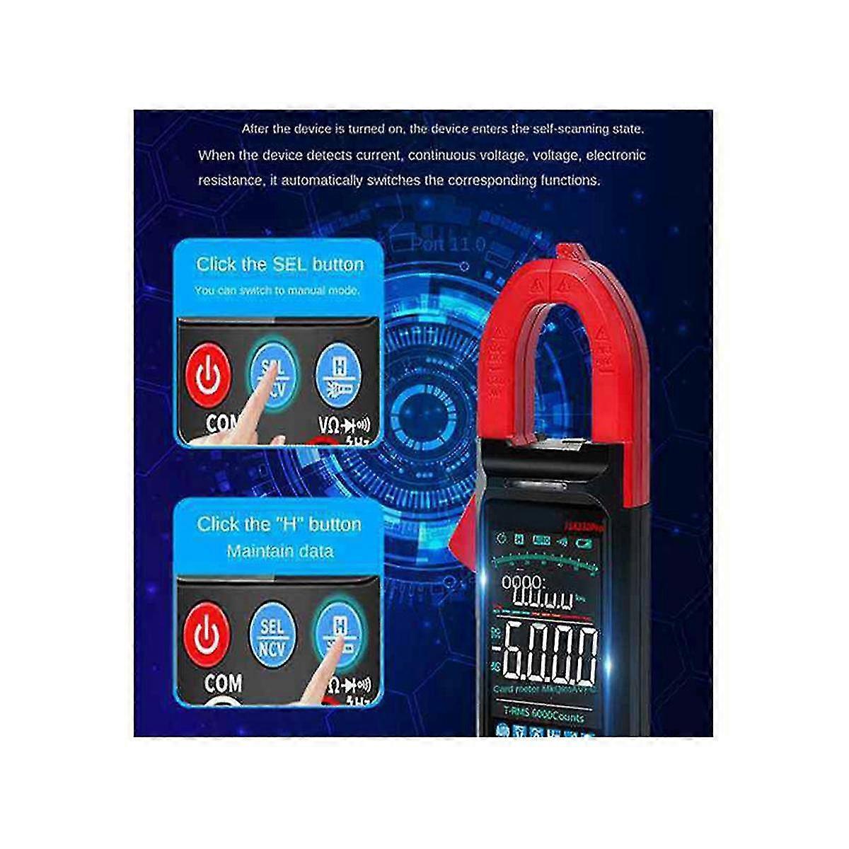 Clamp Meter Dc/ac Voltage Digital Clamp Meter 6000 Counts 400a Multimeter Color Screen Voltage Test