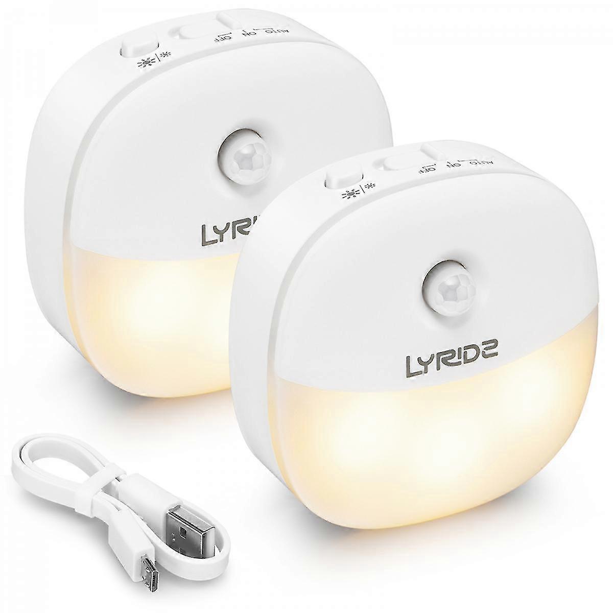 Night Light [upgrade], Lyridz Led Warm White Plug In Nightlight With Auto Dusk-to-dawn Motion Sensor, 3 Modes, Adjustable Brightness, Compact Size For