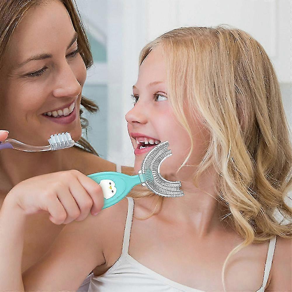 hmwy-children soft u-shape 360 thorough cleansing toothbrush for ages 2~12