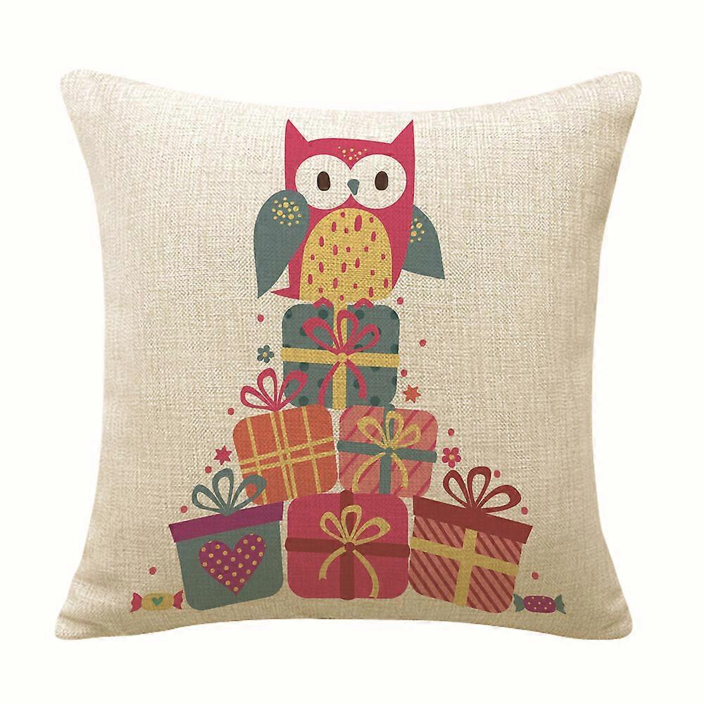 フクロウパターンコットンリネン枕カバークッションカバーソファ家の装飾デザイン1033jpjcjh
