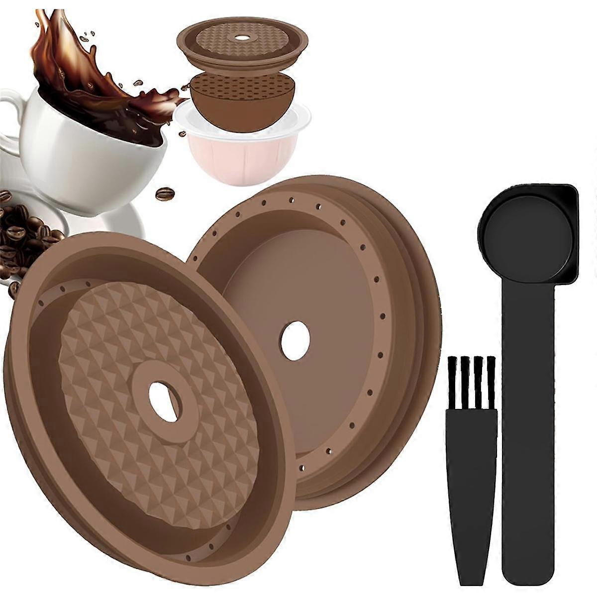 2Pcs Reusable Coffee Capsule Lids for , Refillable Vertuo Coffee Capsules Discs with Aluminum Foil