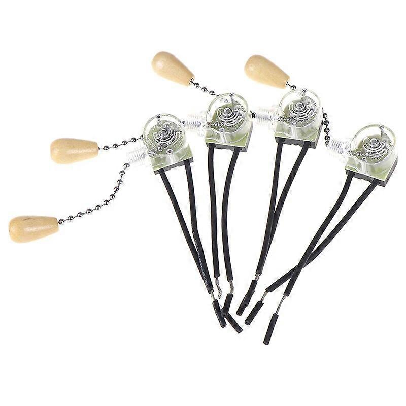4pcs/Lot Wall Light Pull Switch Home Ceiling Fan Lamp Universal Pull Chain Cord Switch Set Replacement Tools 3A/250V