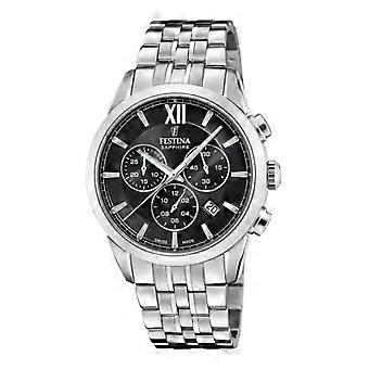 Festina swiss made chrono men's analog Swiss quartz watch with stainless steel bracelet F20040/4