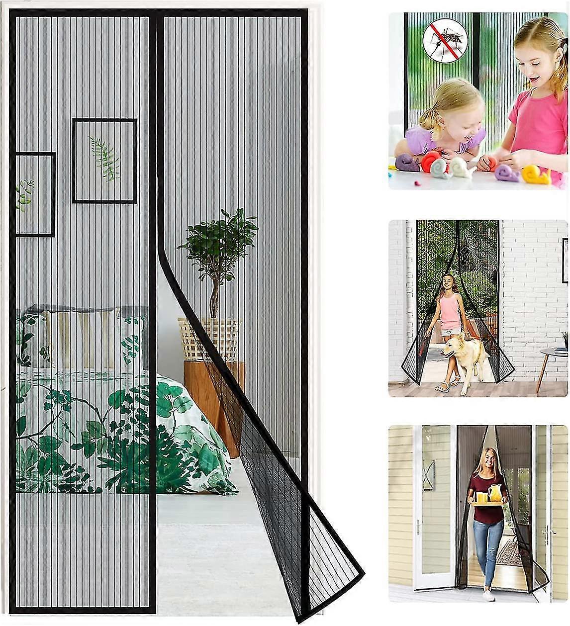 ستارة باب البعوض ، ناموسية باب مغناطيسي (90x210cm)