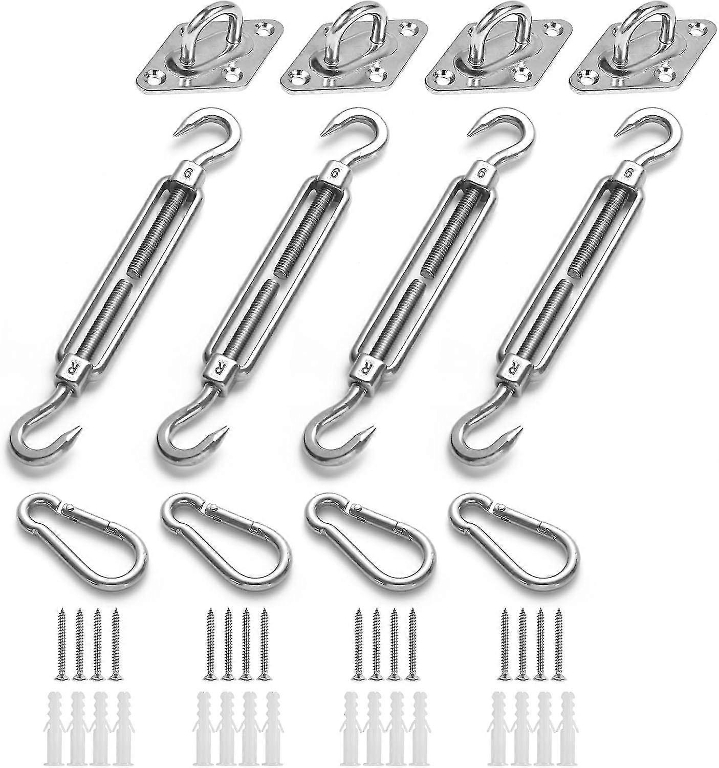 M6 Heavy Duty Stainless Steel Awning Fixing Kit for Triangle and Square, Rectangular, Shade Sail Fixing Accessories