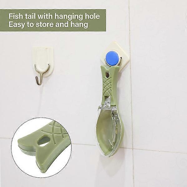 ZK-The fish scale brush scraper for removing the fish scale artifact comes with a practical and easy-to-wash green fish scale storage box