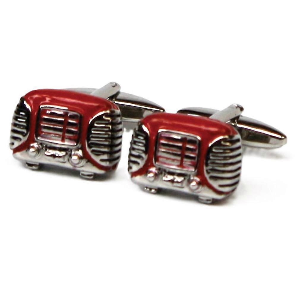 GDesign Premium Quality and Durable Retro Radio Design Button Cufflinks (Red)