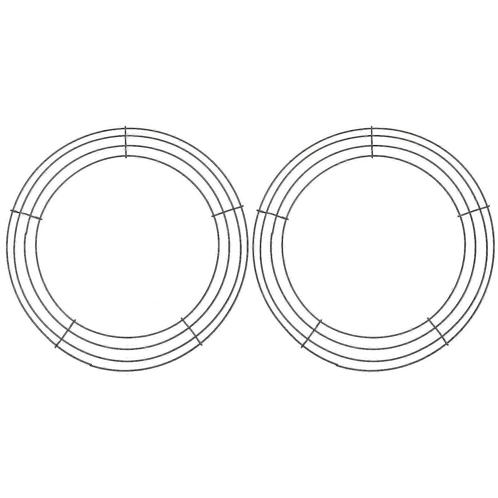 2pcs Wreath Form Round Backdrop Stand Flower Wreath Ring Stand Circle for Decoration Z
