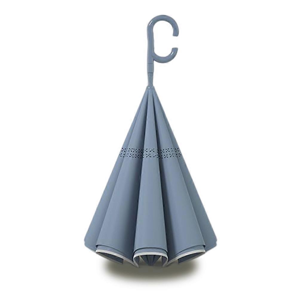 Reverse Folding Umbrellas for Car Use Double Layer Waterproof C-Shape Handle Umbrellas for Outdoor