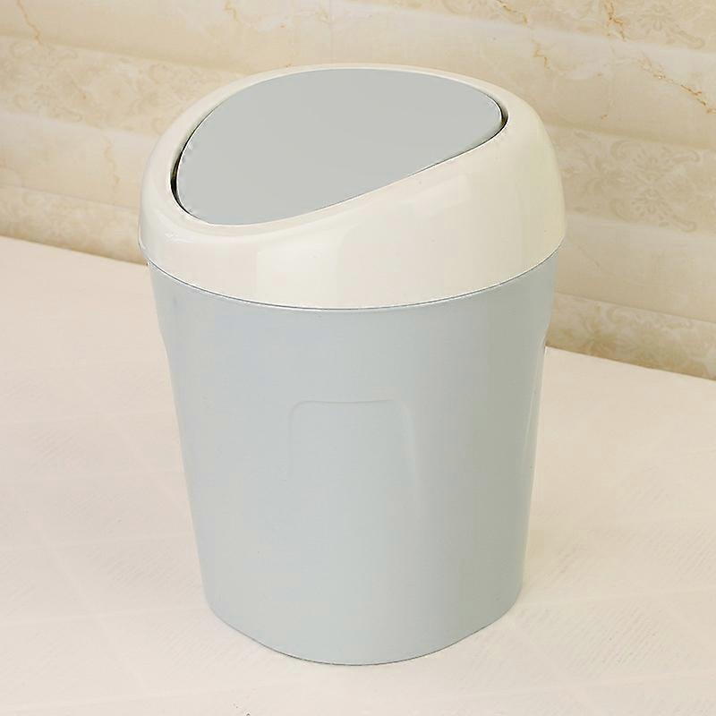 1Pc Plastic Mini Wastebasket Trash Can, blue