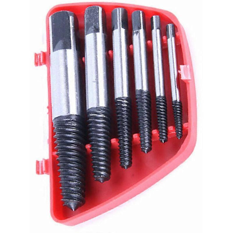 6pcs/set Screw Extractor Serrated Thread Square Head Broken Screw Damaged Bolt Removal Tools, Model: 6 pieces