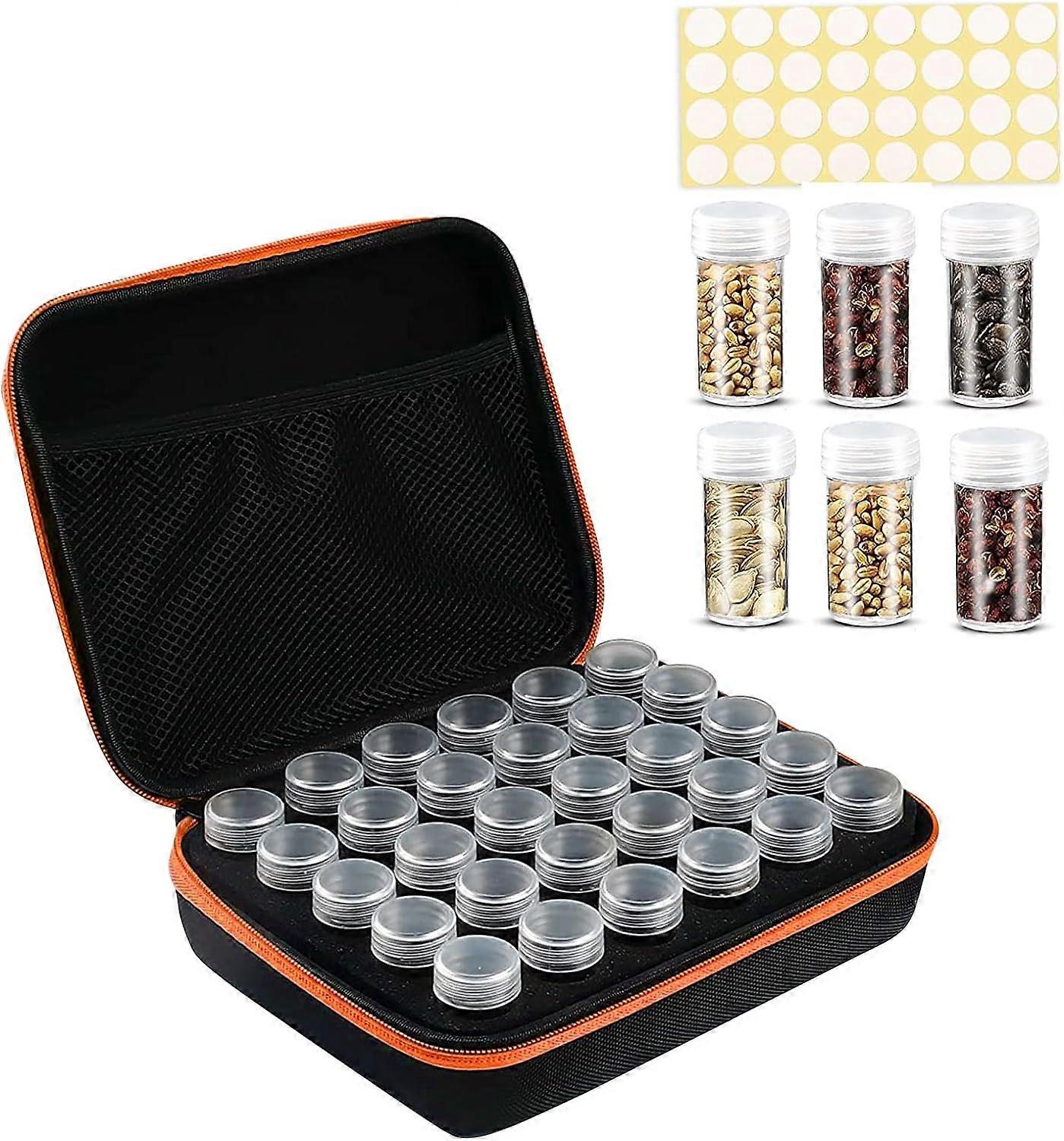 30 Grids Seed Storage Box, Planting Seed Container with Bag and Stickers, Multifunctional Storage Box