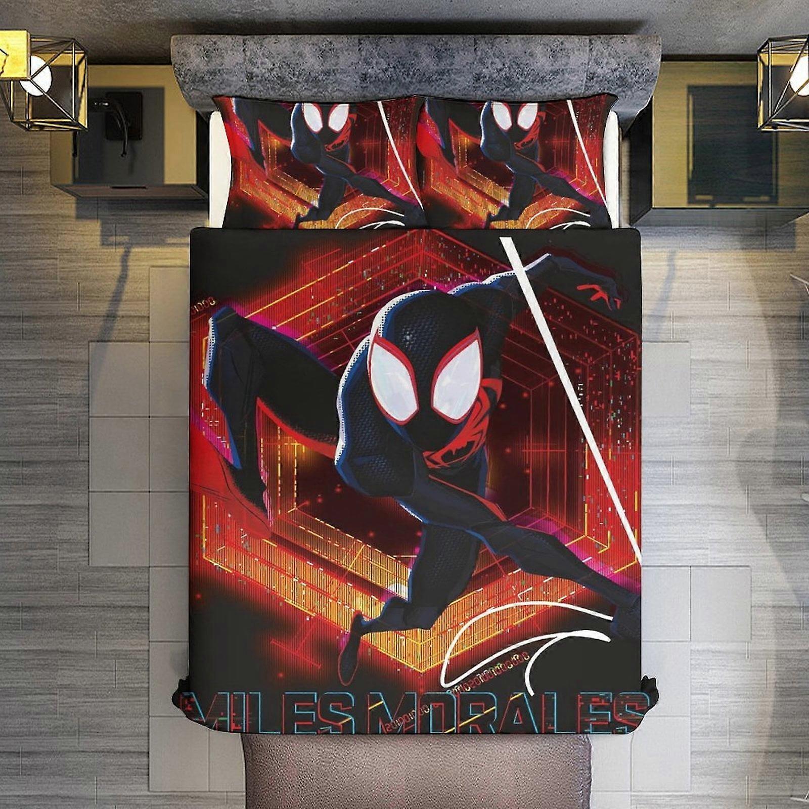v275  Bed Sheets Bedding Spider-Man 3 Piece Sets Full/Queen Size - Reversible Microfiber Quilts with 2 Shams Soft Lightweight Bedspread Coverlet Comfo