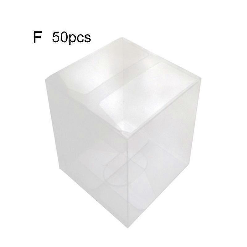 50Pcs Square Transparent Mooncake Biscuit Packing Boxes Storage Case Container